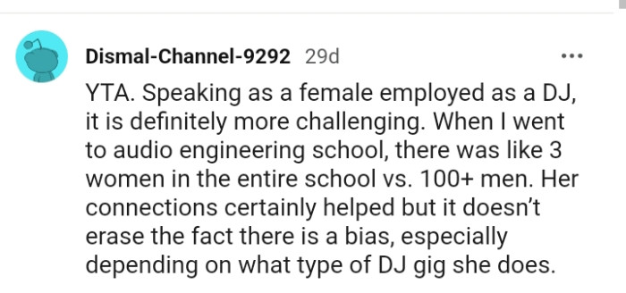 It doesn't erase the fact that there's bias in the industry