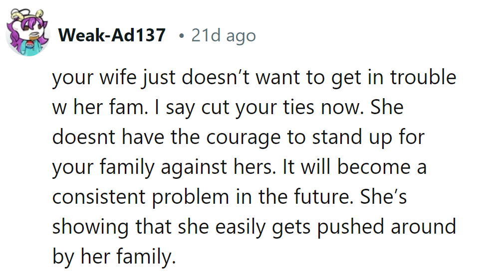 If his wife's folding faster than a deck of cards, it's time to cut ties before he's left holding the deck.