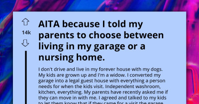 Senior Parents Refuse To Stay In Garage That's Turned Into Guest House, Daughter Makes Them Choose Between Living With Her Or Nursing Home