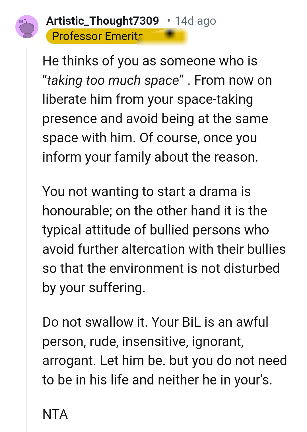 The OP not wanting to start drama is very honorable