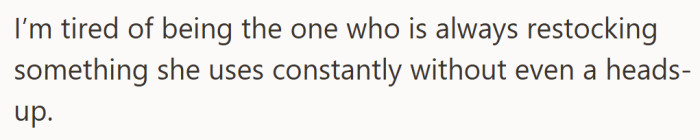 She’s had enough of doing all the invisible work and getting zero acknowledgment in return.