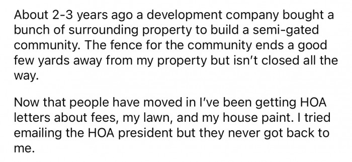 OP's house is not part of the 