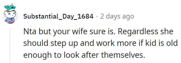 15. Some people think maybe the wife should step up more