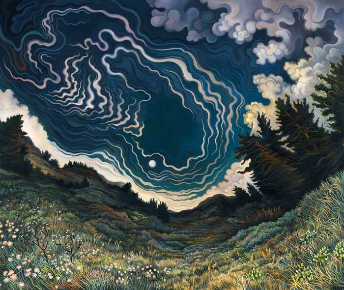 8. Moonrise, Phyllis Shafer, Oil on Canvas, 2015