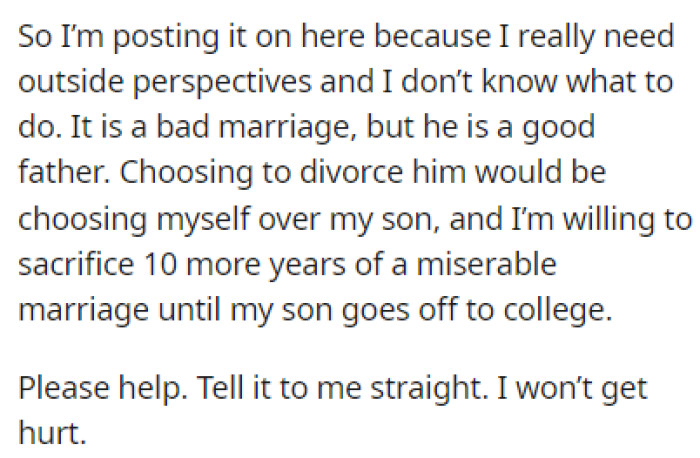 OP came to Reddit to ask for advice