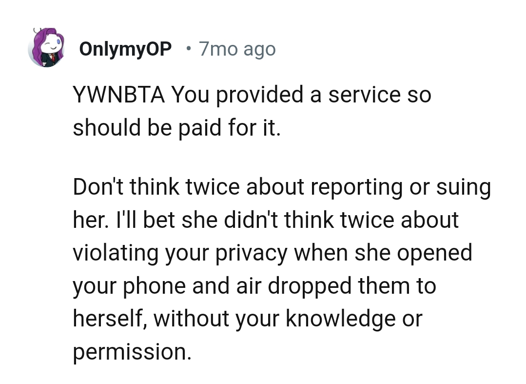 The OP should go ahead and report her