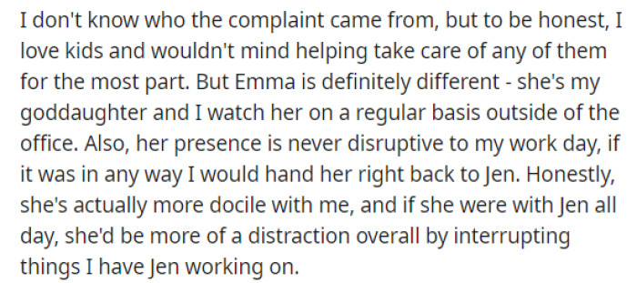 She doesn't really understand why they would complain, but people in the comments definitely told her.