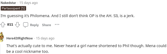 Again, so many name guesses, but OP didn't confirm any of them. Some people gave their opinions on the names mentioned, though.