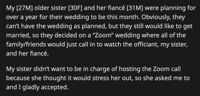 OP knew from history that his cousin had no problem stealing the spotlight and booted him off the call without hesitation