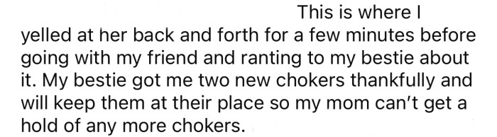 The OP yelled at her mom before venting to her best friend.