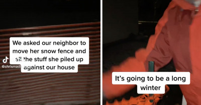 TikTok Series Shows Hilarious Real-Life War Between A Man And His New "Karen" Neighbor Over Her Snow Fence Being Zip-Tied To Their Property