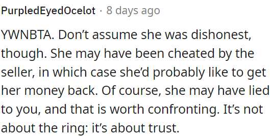 It's about trust, not just the ring.