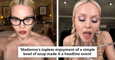 Madonna Under Fire For Posting Pictures Of Herself Topless While Eating Soup