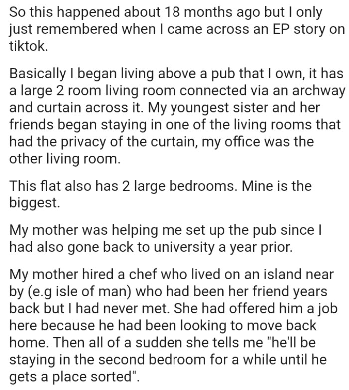 OP's youngest sister and her friends began staying in one of the living rooms