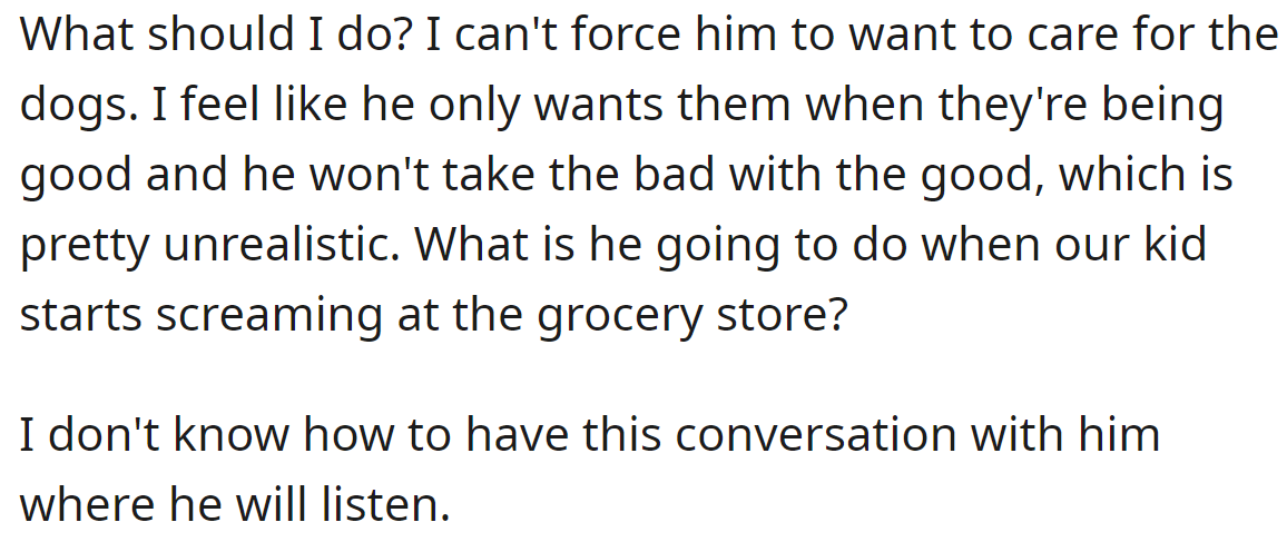 So, she asks how to talk with him about the matter: