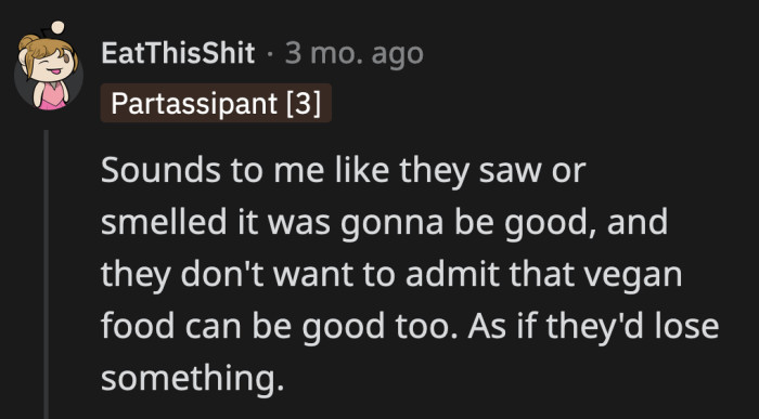 Is there a chance that they sabotaged his vegetarian bolognese sauce on purpose?