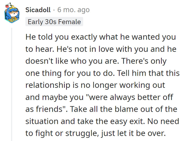 He's handed her the rewrite cue.