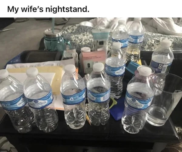 This woman really wants to stay hydrated
