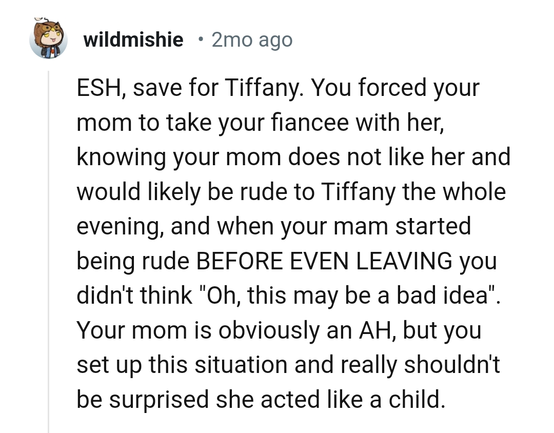 OP's mom is obviously an AH