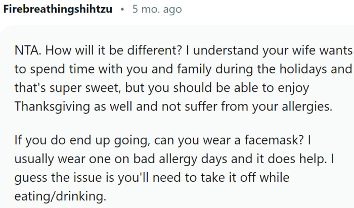 Wife has her wishes, but OP...