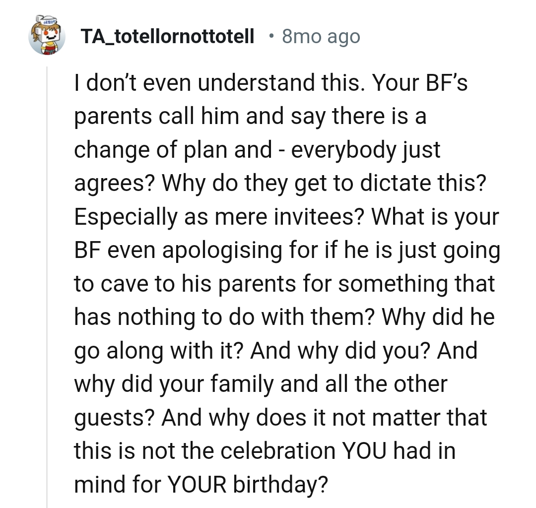 What is OP's BF apologizing for?