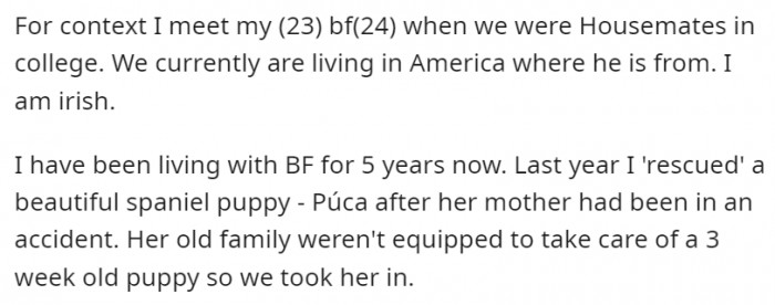 Puca and her owner really had some history between them