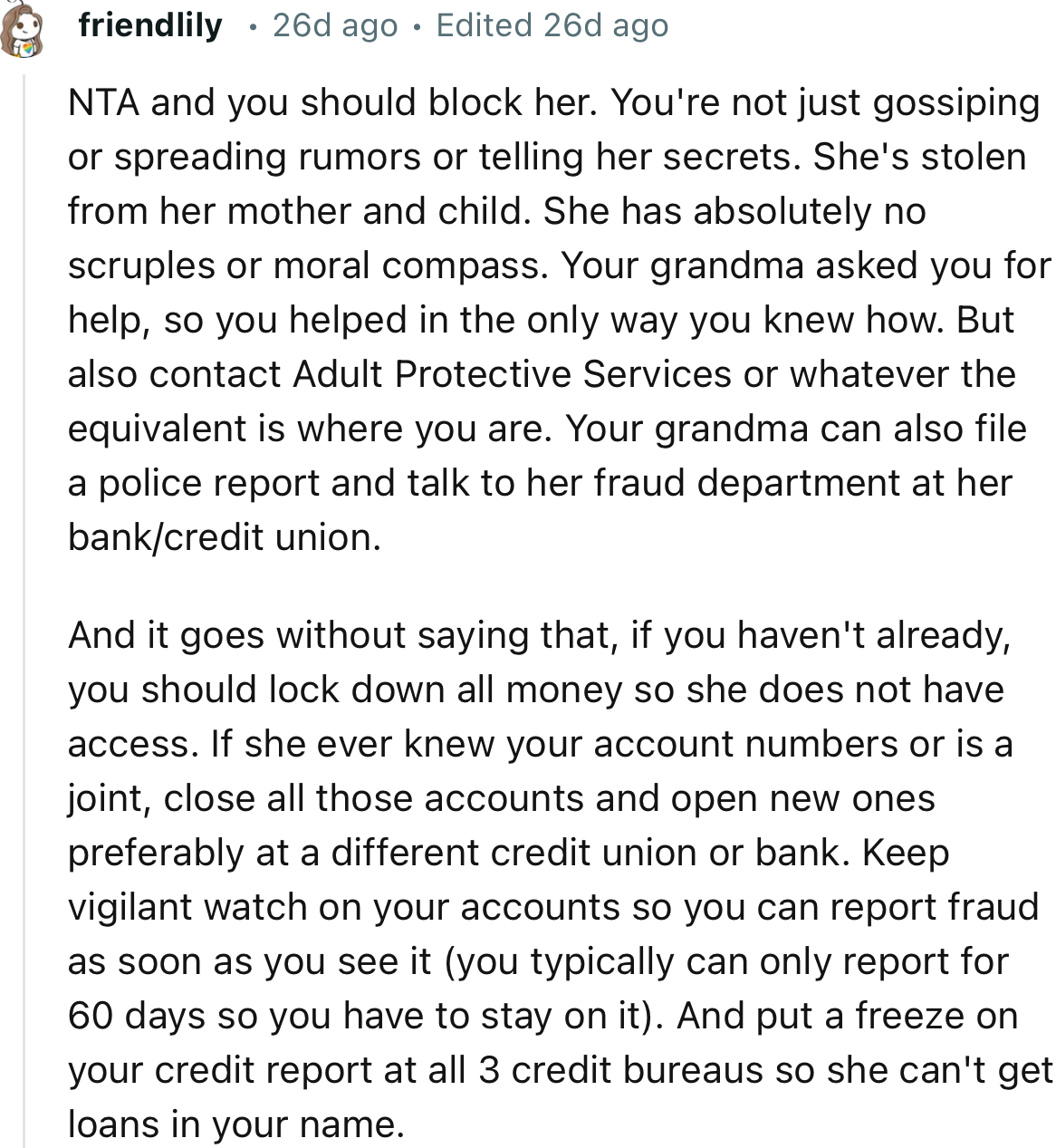 “NTA. She's stolen from her mother and child. She has absolutely no scruples or moral compass.”