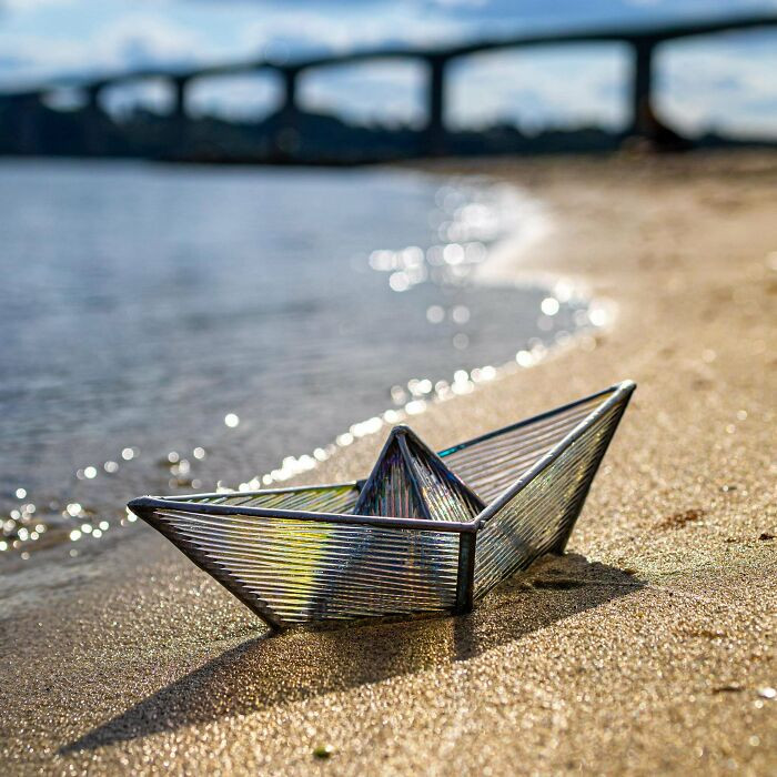 28. I Created Stained Glass Versions Of Origami Paper Boats