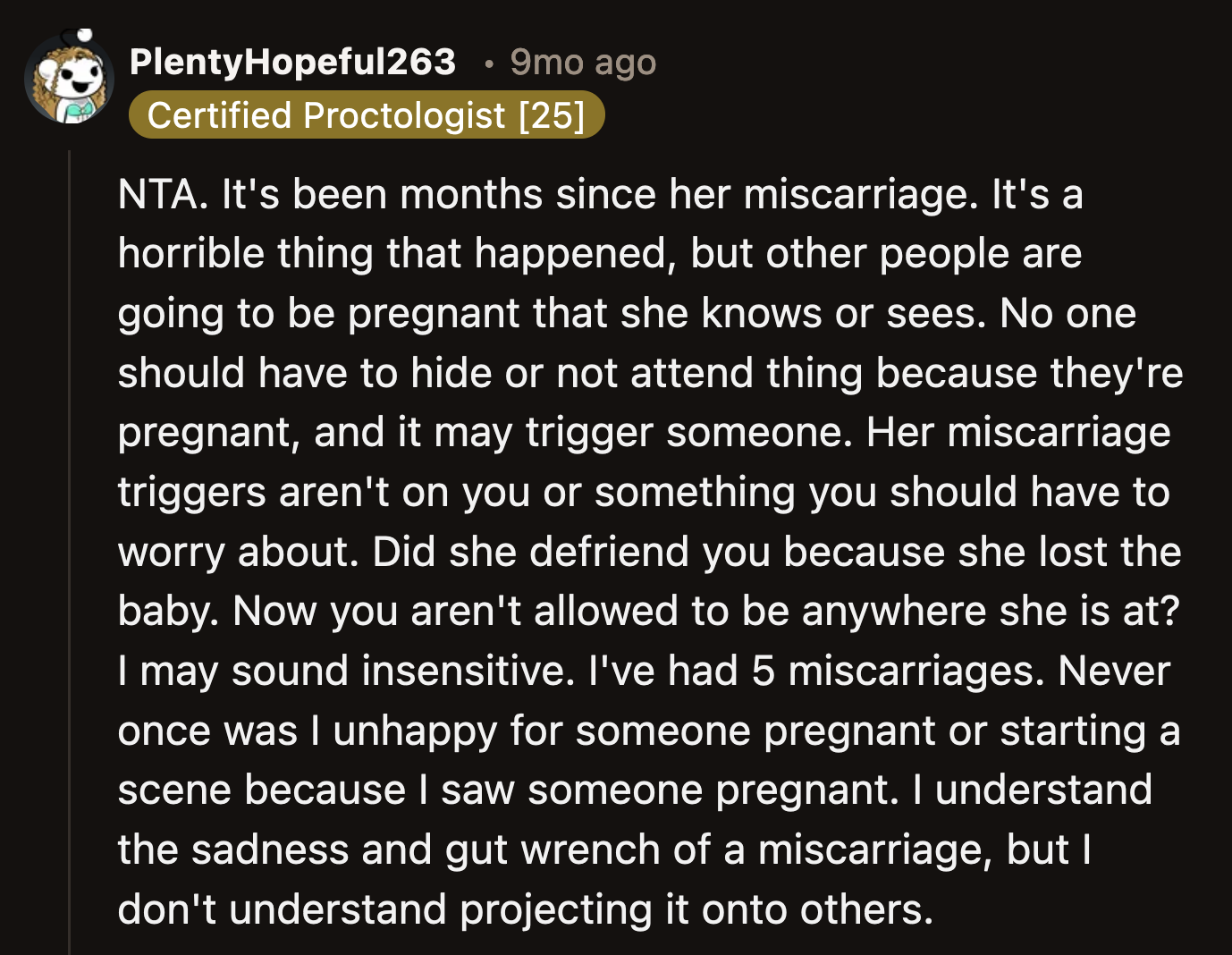 Anna is responsible for managing her triggers. All pregnant people and their babies cannot be hidden from Anna.