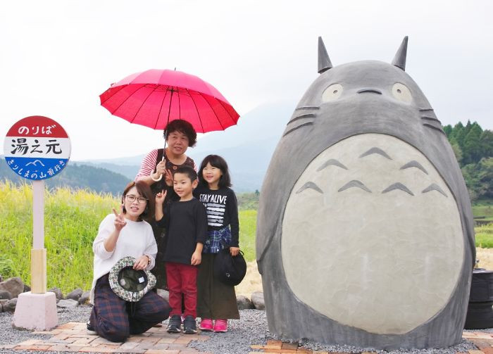 More people came to see this large guy as Totoro's bus stop became the area's most popular tourist destination
