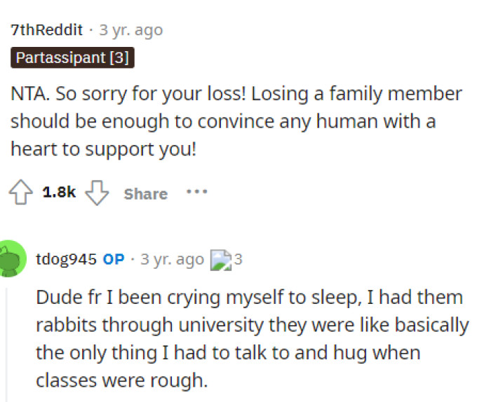 We do feel bad for OP because she shouldn't have been put through that at all when it comes to losing her pets.
