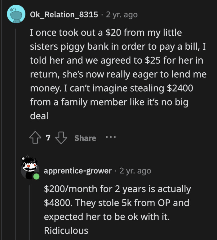 They stole almost $5k from an 18-year-old—money she painstakingly saved for three years so she could move out of their suffocating home.