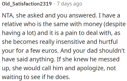 She knew she was wrong; she should have apologized without waiting for him to act.
