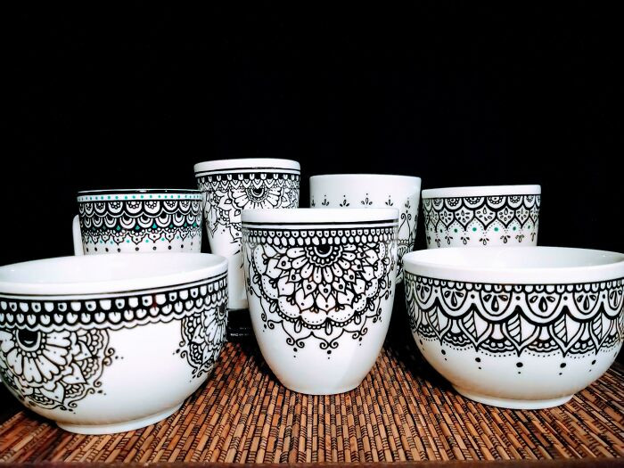 10. Ten plain white cups became far more interesting