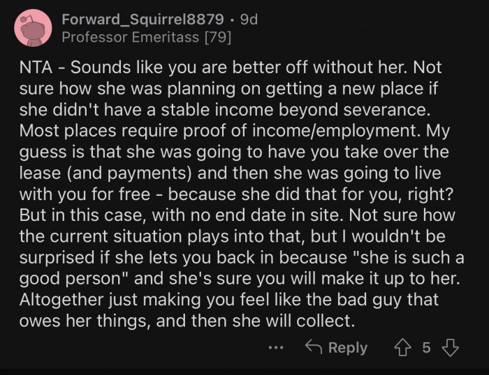 OP saved herself from a lot of potential trouble in the future.