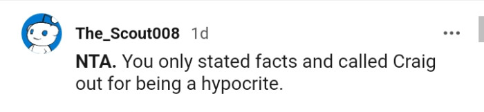 The OP only stated the facts