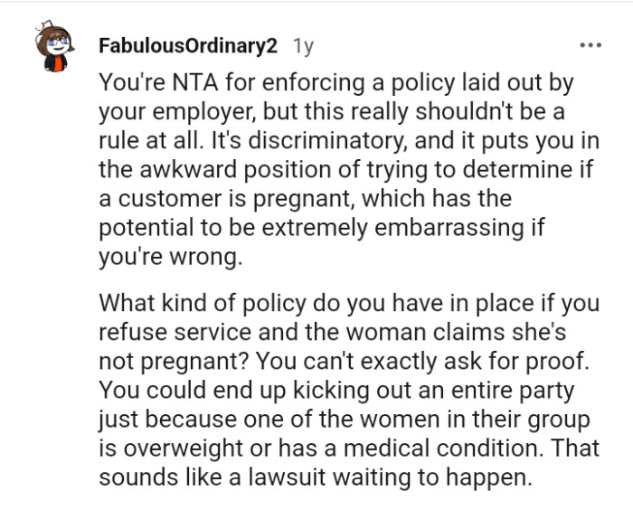 To this redditor, it sounds like a lawsuit waiting to happen