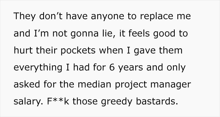 OP was irreplaceable in the company.