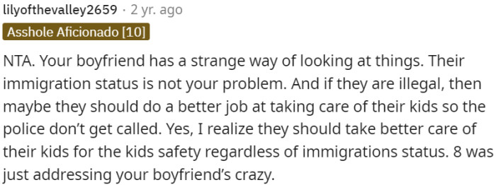 If they're undocumented, they should prioritize their kids' safety to avoid police involvement.
