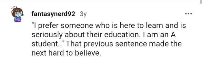 The previous sentence made the next hard to believe