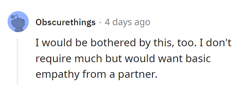 Basic empathy shouldn't be an Olympic event for partners.