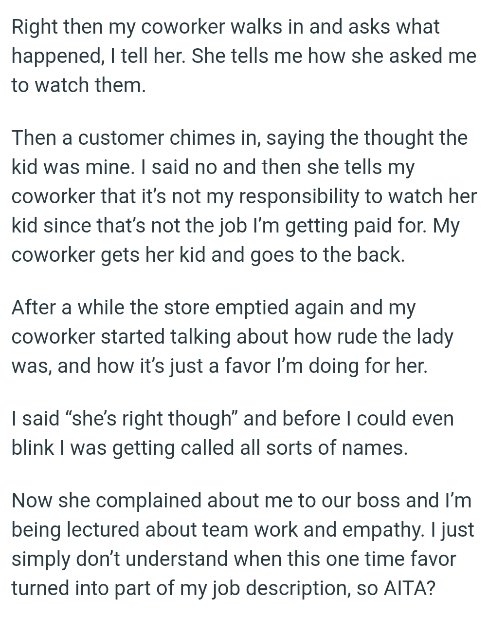 Before the OP Could Even Blink, She Was Getting Called All Sorts of Names