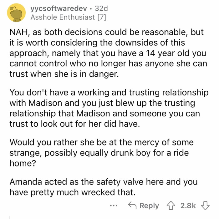 OP's sister is the safe valve here, but she wrecked that.