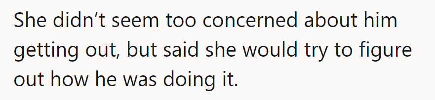 She wasn't too concerned, just promised to Sherlock how he kept pulling his Houdini act.