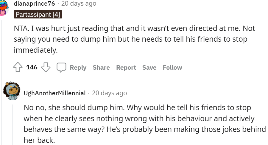 8. He needs to tell his friends to stop