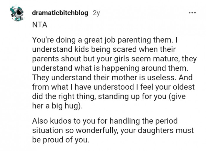 You handled the period situation wonderfully