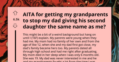 AITA For Stopping My Dad From Naming His New Baby After Me