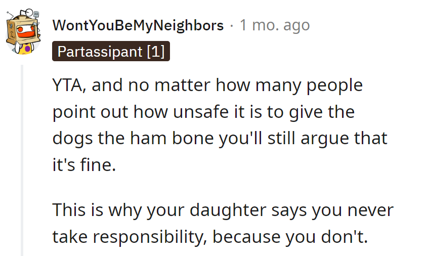 Looks like she's barking up the wrong tree with that argument!