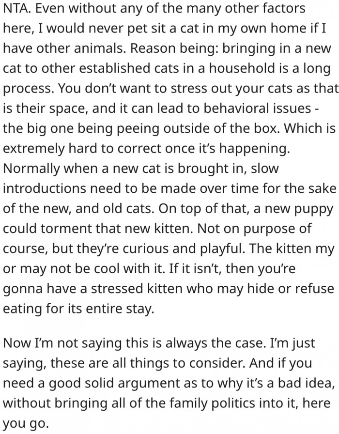 7. Introducing a new cat to a household with a cat and puppy is very difficult.