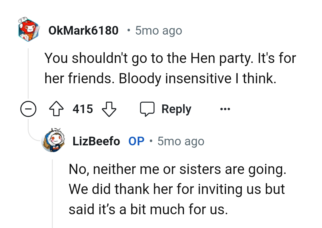 The OP Isn't Going to the Party